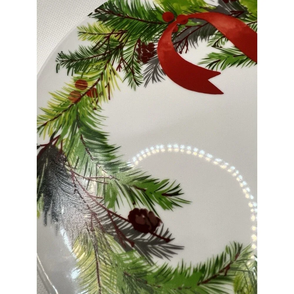 4 Christmas Wreath Salad Plate 8